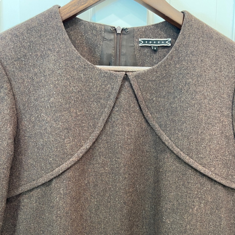 Tocca Brown Wool and Cashmere Long Sleeve Dress Women’s Size 8 - Picture 2 of 10